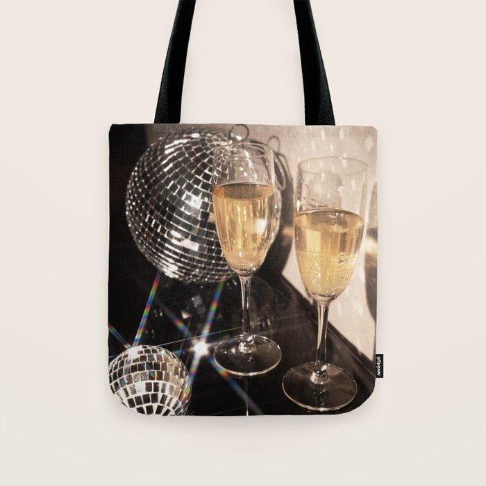 Disco Glam Champagne Dreams Shimmering Reflections  Tote Bag Gallery Image 1