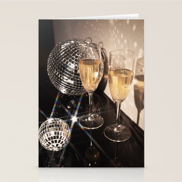 Disco Glam Champagne Dreams Shimmering Reflections  Stationery Card Gallery Image 2