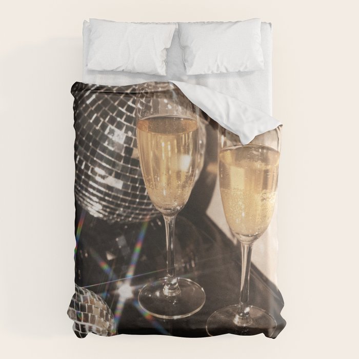 Disco Glam Champagne Dreams Shimmering Reflections  Duvet Cover Gallery Image 1