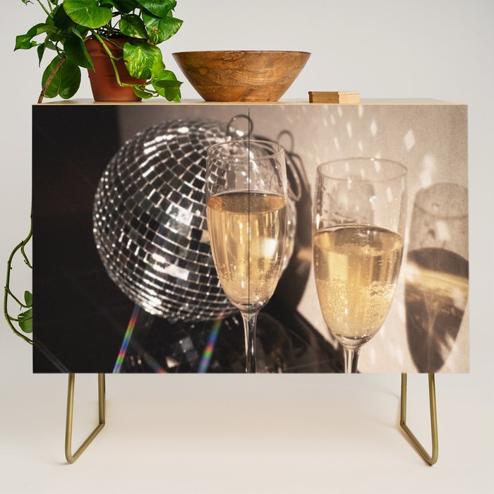 Disco Glam Champagne Dreams Shimmering Reflections  Credenza Gallery Image 1