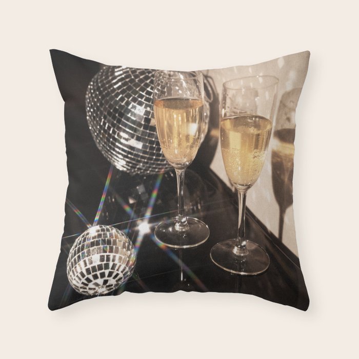 Disco Glam Champagne Dreams Shimmering Reflections  Throw Pillow Gallery Image 6