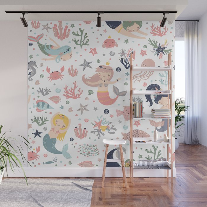 Under The Sea Magical Mermaids & Starfish Wall Mural Gallery Image 1