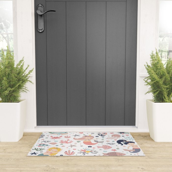 Under The Sea Magical Mermaids & Starfish Welcome Mat Gallery Image 3