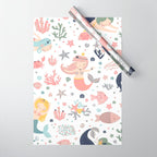 Under The Sea Magical Mermaids & Starfish Wrapping Paper Gallery Image 1