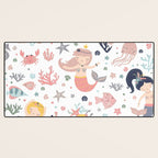 Under The Sea Magical Mermaids & Starfish Desk Mat Gallery Image 3