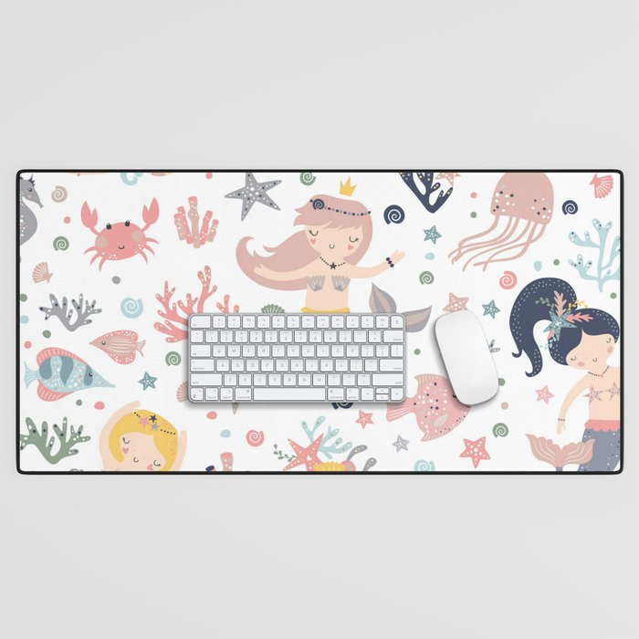 Under The Sea Magical Mermaids & Starfish Desk Mat Gallery Image 1
