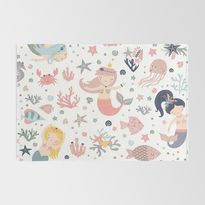 Under The Sea Magical Mermaids & Starfish Rug Gallery Image 2