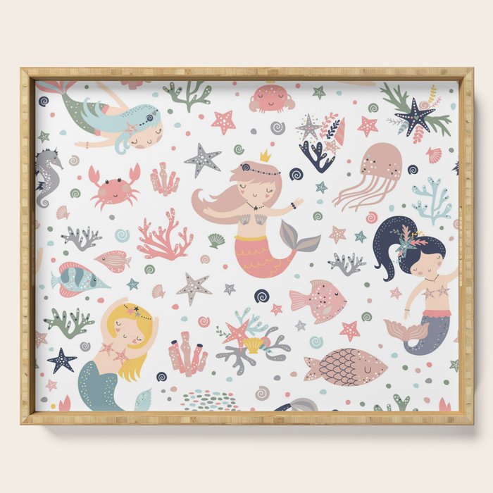 Under The Sea Magical Mermaids & Starfish Serving Tray Gallery Image 1