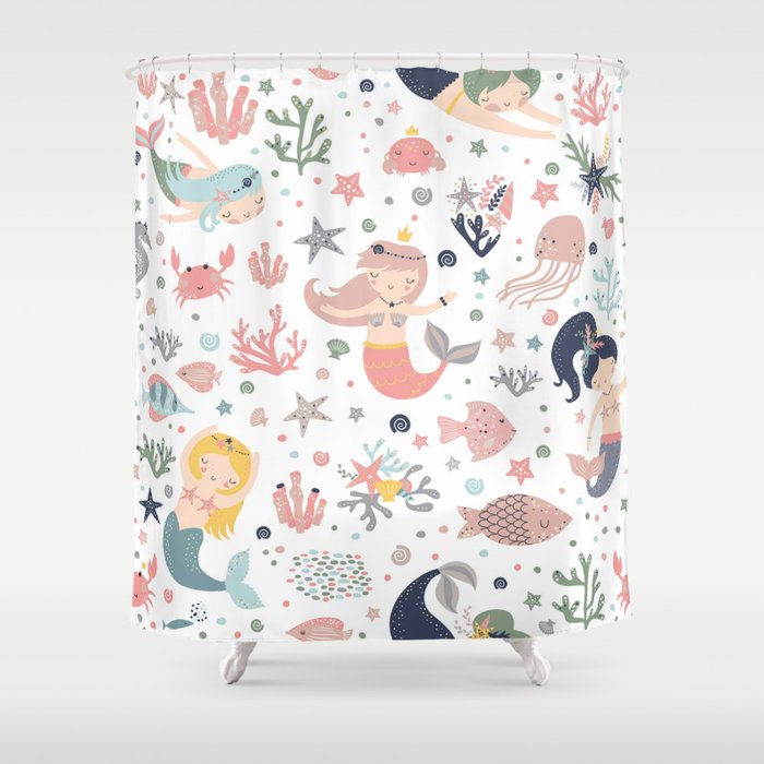 Under The Sea Magical Mermaids & Starfish Shower Curtain Gallery Image 1