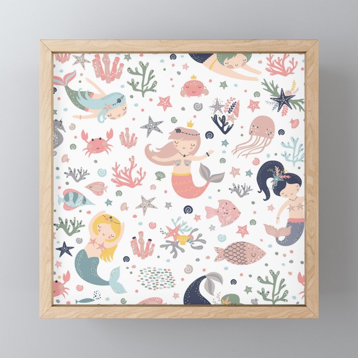 Under The Sea Magical Mermaids & Starfish Mini Art Print Gallery Image 1