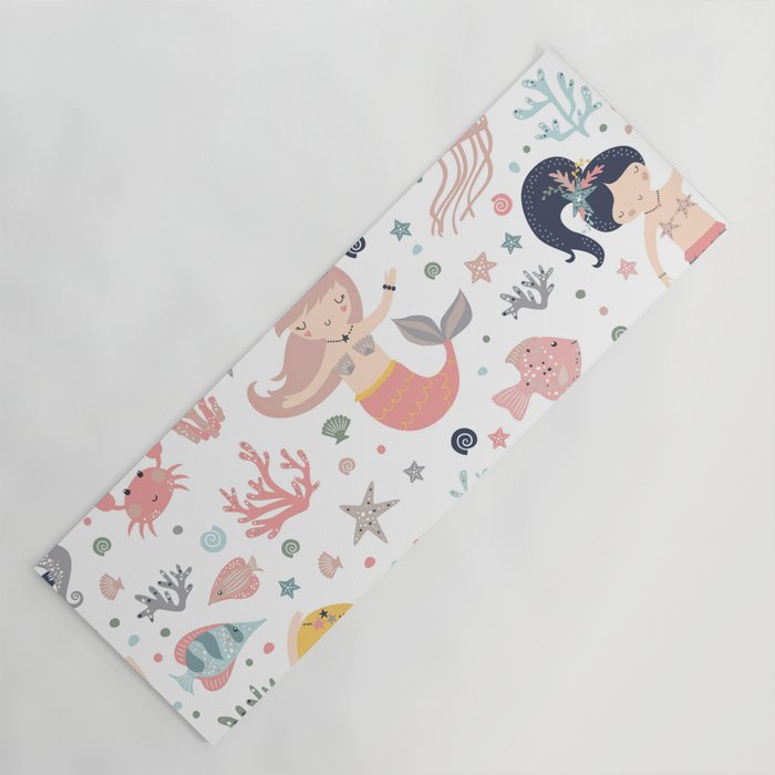 Under The Sea Magical Mermaids & Starfish Yoga Mat Gallery Image 1