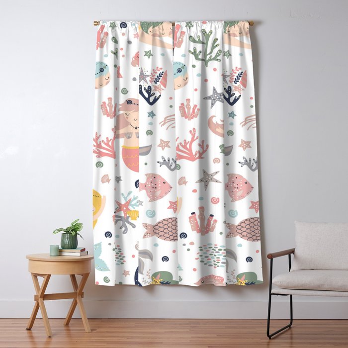 Under The Sea Magical Mermaids & Starfish Window Curtain Gallery Image 5