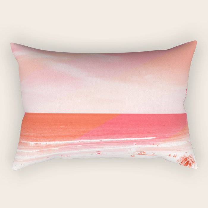 pink beach california Rectangular Pillow Gallery Image 2