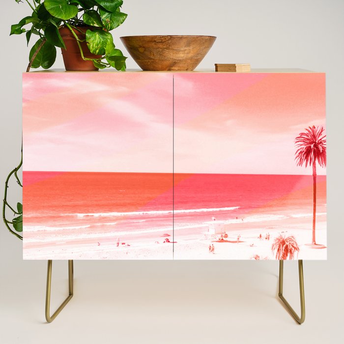 pink beach california Credenza Gallery Image 1