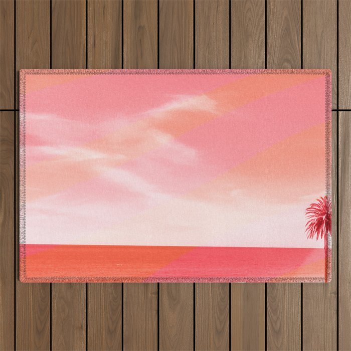 pink beach california Outdoor Rug Gallery Image 1