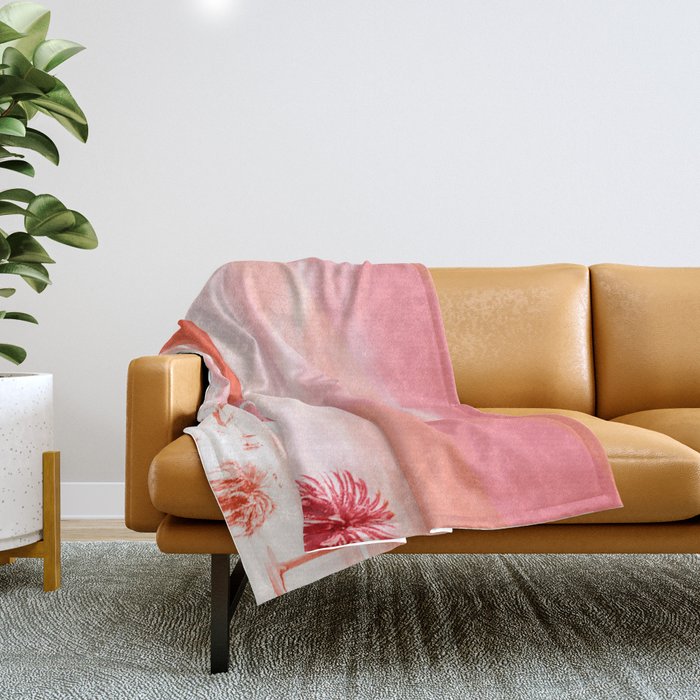 pink beach california Throw Blanket Gallery Image 1
