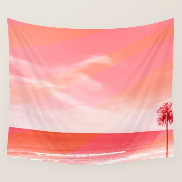 pink beach california Wall Tapestry Gallery Image 1