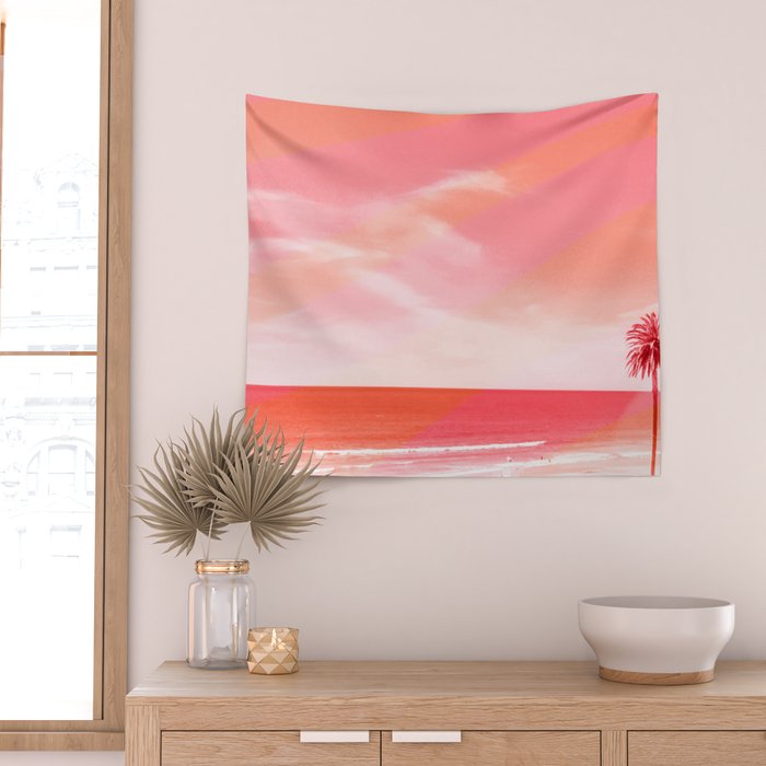 pink beach california Wall Tapestry Gallery Image 2