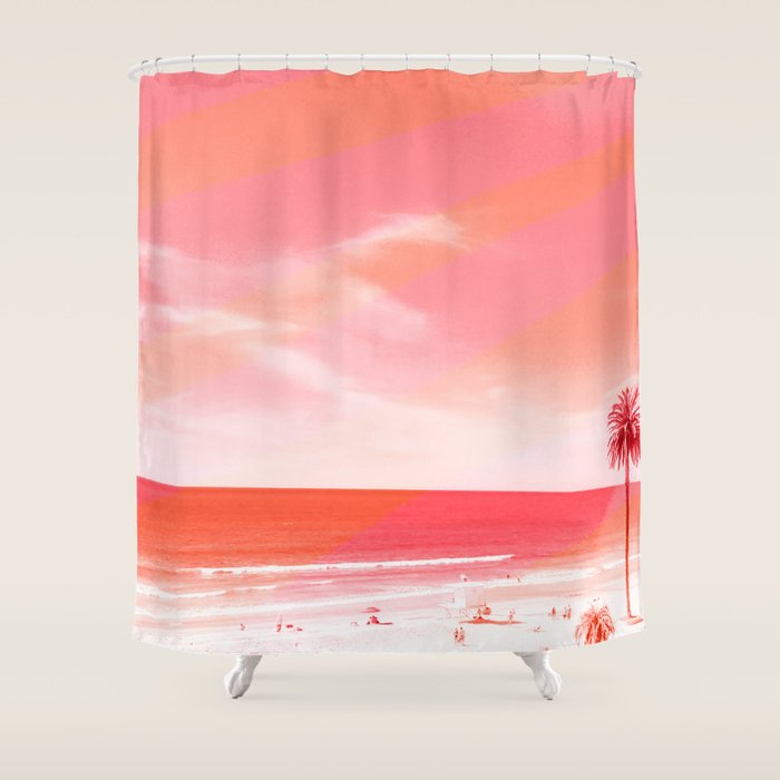 pink beach california Shower Curtain Gallery Image 1