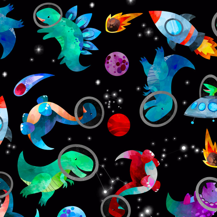 Dinosaur Astronauts In Space Watercolor Pattern Coffee Mug Gallery Image 2