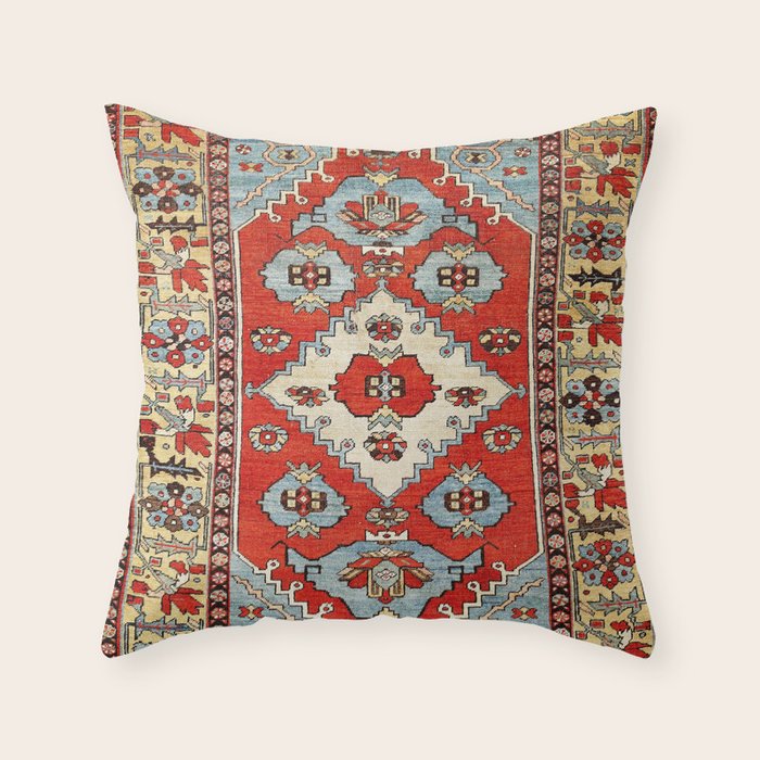 Bakhshaish Azerbaijan Northwest Persian Rug Print Throw Pillow Gallery Image 1