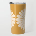 Retro Daisy Abstract XVIII Golden Orange Bold Floral Travel Mug Gallery Image 3