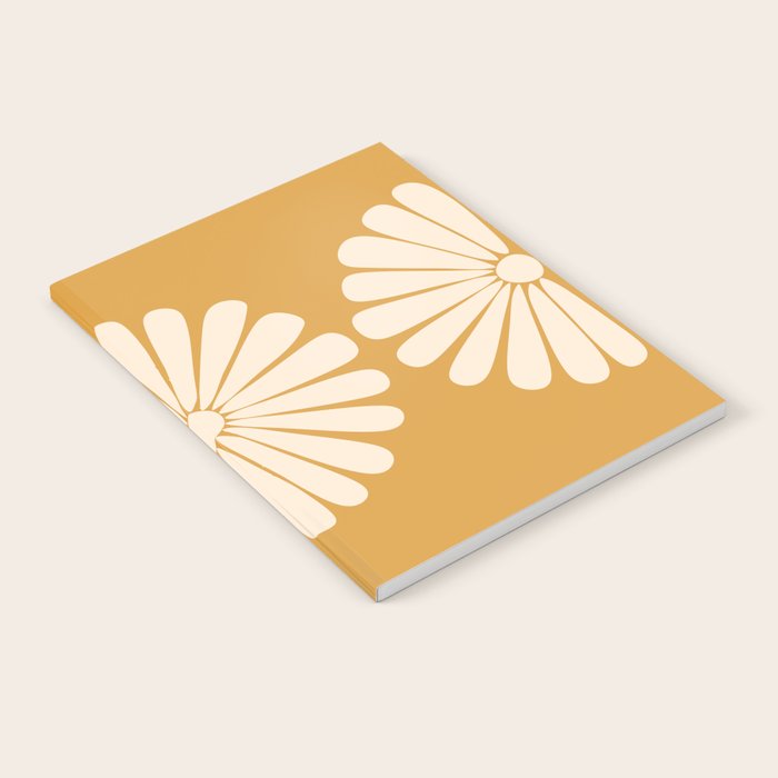 Retro Daisy Abstract XVIII Golden Orange Bold Floral Notebook Gallery Image 1