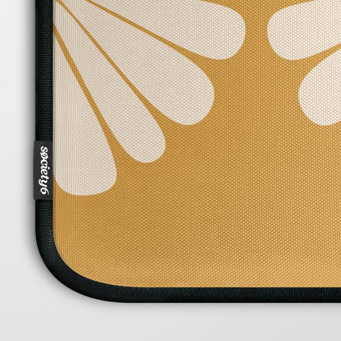 Retro Daisy Abstract XVIII Golden Orange Bold Floral Laptop Sleeve Gallery Image 3