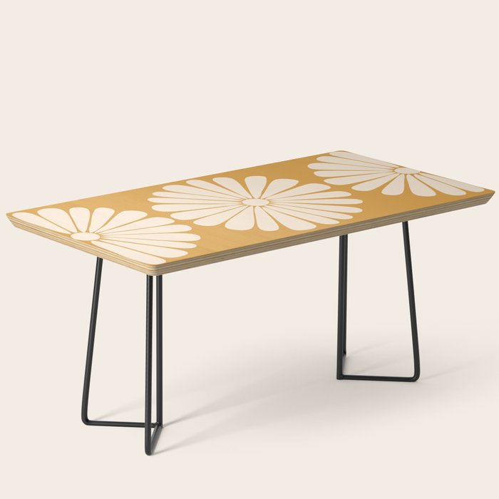 Retro Daisy Abstract XVIII Golden Orange Bold Floral Coffee Table Gallery Image 1