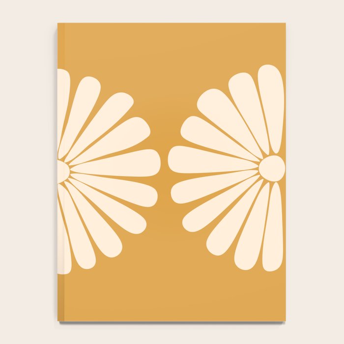 Retro Daisy Abstract XVIII Golden Orange Bold Floral Notebook Gallery Image 4