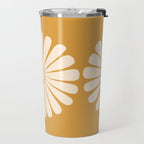 Retro Daisy Abstract XVIII Golden Orange Bold Floral Travel Mug Gallery Image 2
