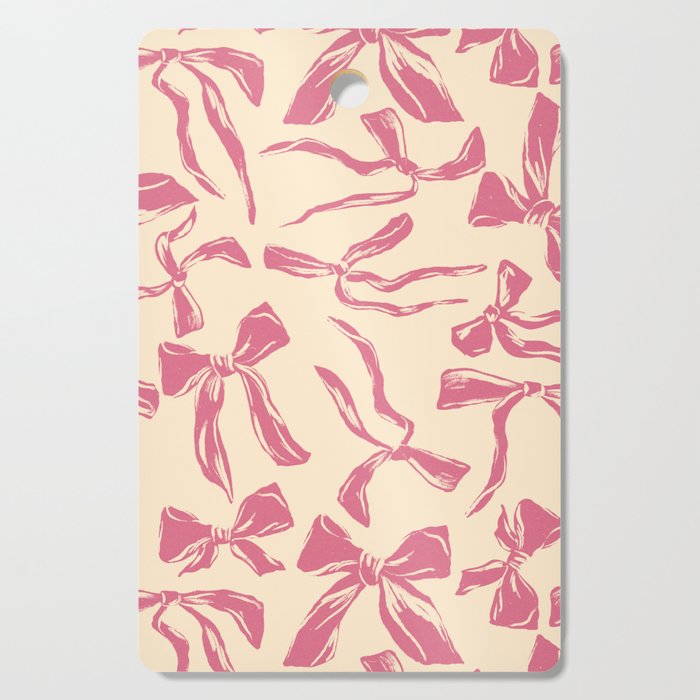 Pink bow pattern Cutting Board Gallery Image 1