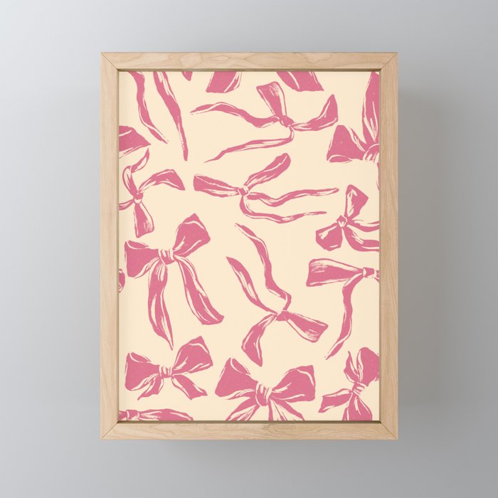 Pink bow pattern Mini Art Print Gallery Image 1