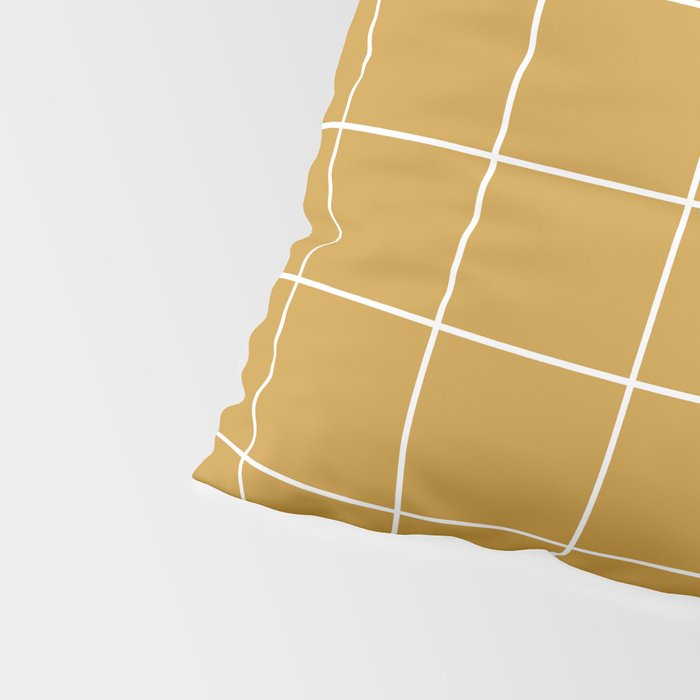Hand Drawn Grid Golden Pillow Sham Gallery Image 4