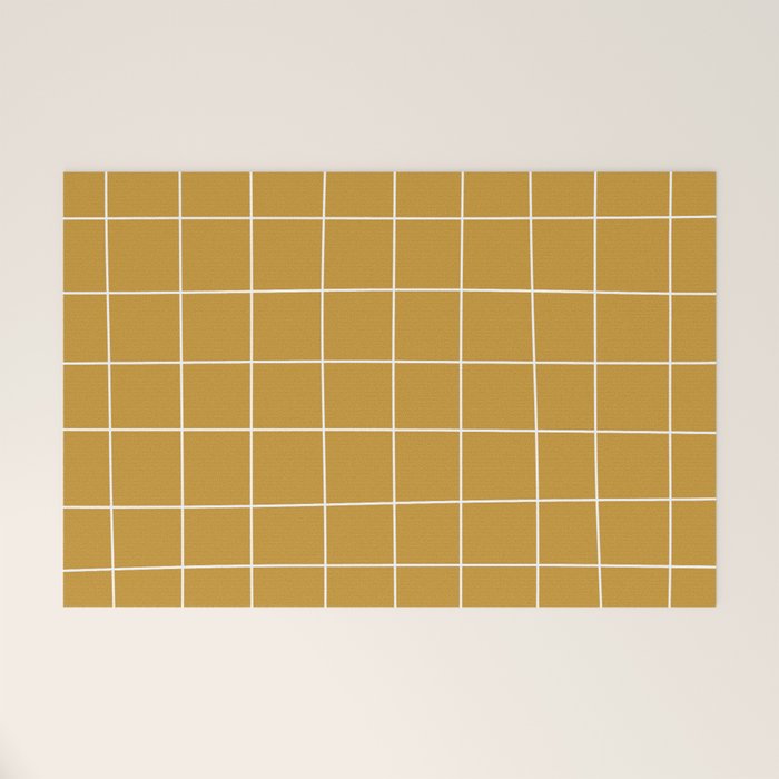 Hand Drawn Grid Golden Welcome Mat Gallery Image 1