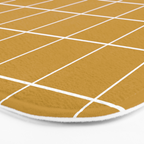 Hand Drawn Grid Golden Bath Mat Gallery Image 3