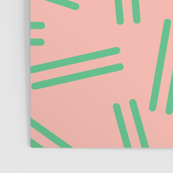 Very 80s Retro Pattern in Blush Pink and Bright Green Poster Gallery Image 3