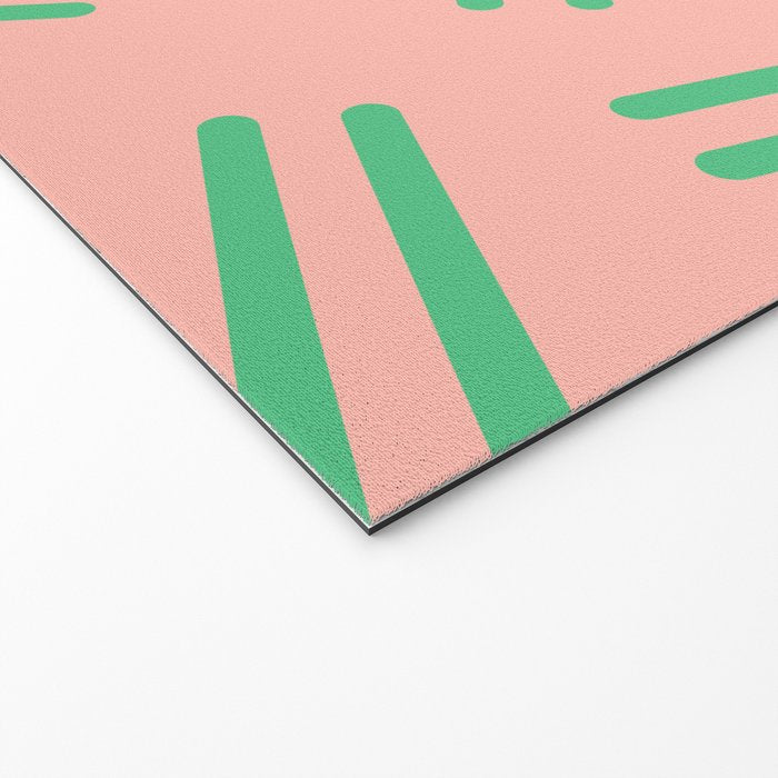 Very 80s Retro Pattern in Blush Pink and Bright Green Welcome Mat Gallery Image 2