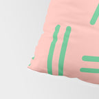 Very 80s Retro Pattern in Blush Pink and Bright Green Pillow Sham Gallery Image 4