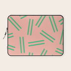 Very 80s Retro Pattern in Blush Pink and Bright Green Laptop Sleeve Gallery Image 1