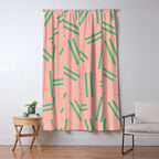 Very 80s Retro Pattern in Blush Pink and Bright Green Window Curtain Gallery Image 5