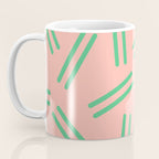 Very 80s Retro Pattern in Blush Pink and Bright Green Coffee Mug Gallery Image 3
