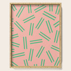 Very 80s Retro Pattern in Blush Pink and Bright Green Serving Tray Gallery Image 1