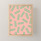 Very 80s Retro Pattern in Blush Pink and Bright Green Mini Art Print Gallery Image 1