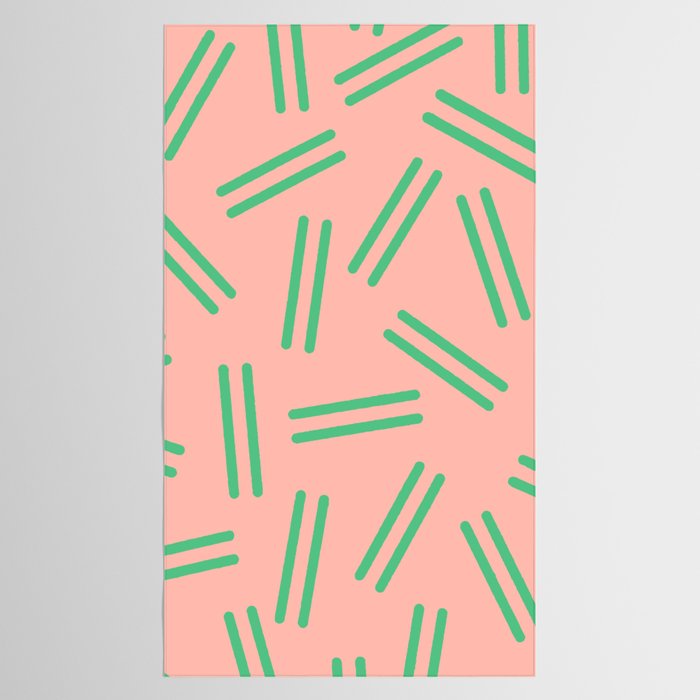 Very 80s Retro Pattern in Blush Pink and Bright Green Tablecloth Gallery Image 2