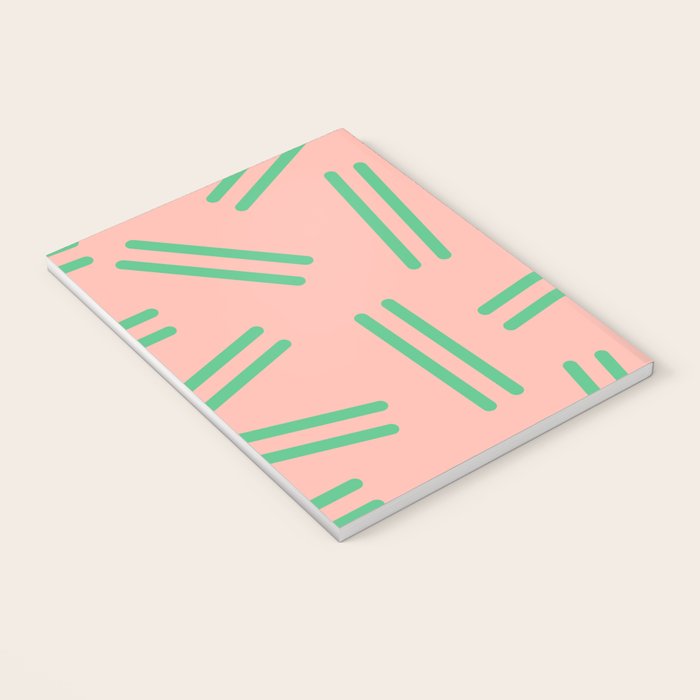 Very 80s Retro Pattern in Blush Pink and Bright Green Notebook Gallery Image 3