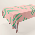 Very 80s Retro Pattern in Blush Pink and Bright Green Tablecloth Gallery Image 1