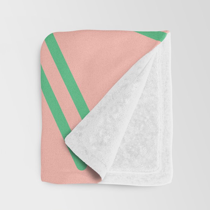 Very 80s Retro Pattern in Blush Pink and Bright Green Throw Blanket Gallery Image 3