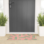Very 80s Retro Pattern in Blush Pink and Bright Green Welcome Mat Gallery Image 3