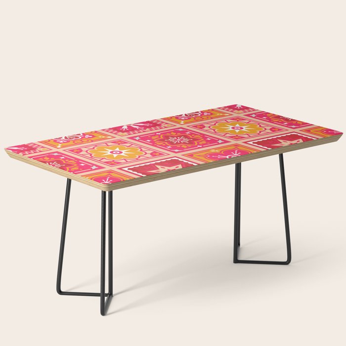 Talavera Mexican Tile - Hot Pink & Orange Palette Coffee Table Gallery Image 1